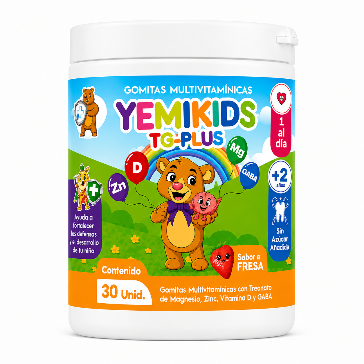 ChatGPT Image 16 ago 2026, 05_30_36 p.m. MULTIVITAMINICO TG-PLUS YEMIKIDS GOMITAS X 30 UNID - Imagen 1
